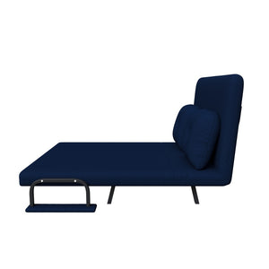 English Elm 46" Wide Corduroy Sleeper Sofa Bed Convertible Folding Chair for Two with Adjustable Backrest Blue W2700P431035