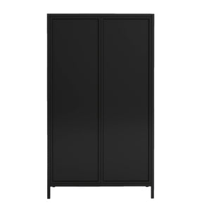 English Elm 47.6" Metal Storage Cabinet Antique Black with Tempered Glass Doors Flip-Top 4-Tier Display Buffet W3122P272697