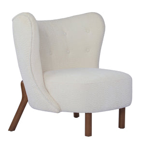 English Elm Christopher Knight Home® - Bella Plush Upholstered Armless Accent Chair with Curved Boucle Design, Birch Wood Legs, Cozy Support Off White 31 L x 27 W x 19 H N776P246078W