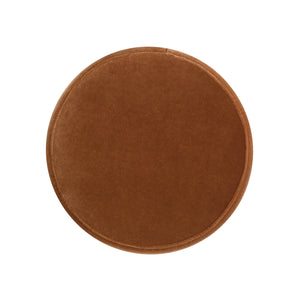 English Elm Jennifer Taylor Home - Edward 17.5" Round Upholstered Ottoman with Bullion Fringe — Vintage Luxe Seat, Footrest & Accent Piece Burnt Orange B2719P320842