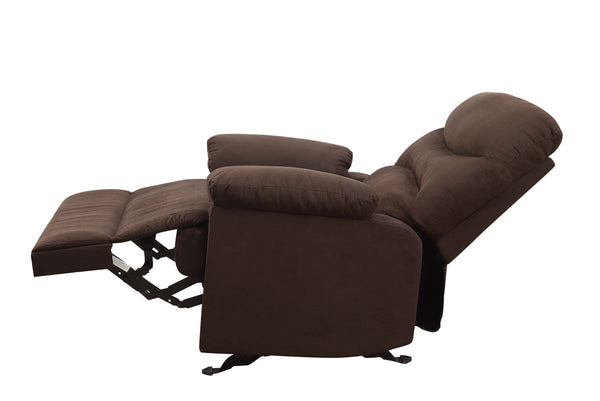 English Elm Arcadia Plush Microfiber Motion Recliner with Pillow-Top Arms, Smooth Latch Mechanism for Relaxation Chocolate 32 L x 31 W x 27 H B2726P256681