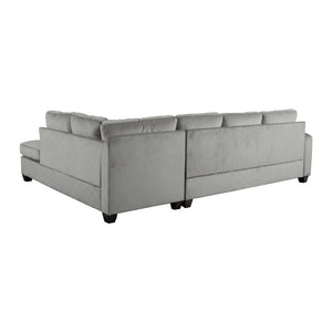 English Elm 2-piece Tufted Microfiber Sectional Reversible Chaise Pocket Coil Modern Living Room Taupe B011S01324