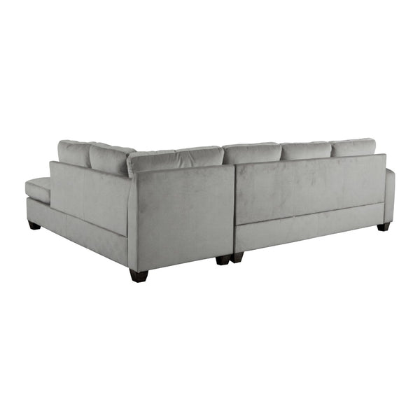 English Elm 2-piece Tufted Microfiber Sectional Reversible Chaise Pocket Coil Modern Living Room Taupe B011S01326