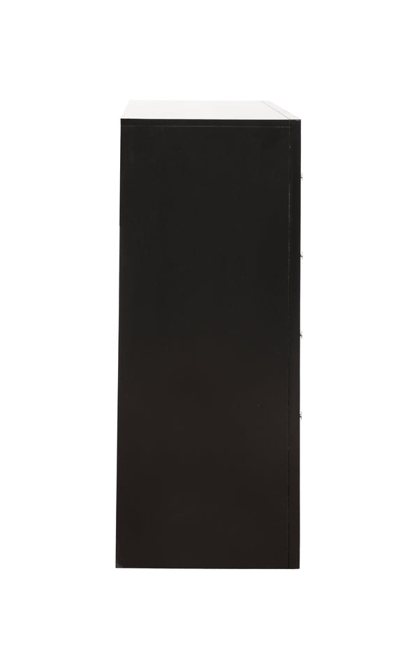 English Elm Marilla Modern 5-Drawer Chest with Dovetail Drawers, Wood Veneer Durability & Nickel Hardware Finish Black 43 L x 61 W x 19 H B078112176