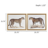 Martha Stewart The Duel Coastal Cheetah Framed Graphic Wall Decor 2 Piece set MT95G-0086 Multi