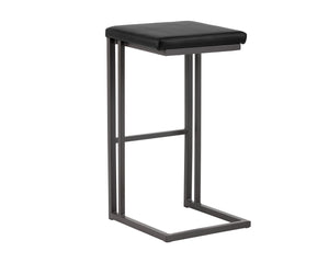 Sunpan Boone Modern Industrial Backless Stool Set of 2 - Durable Cantilever Design for Home or Bar Use Grey / Onyx