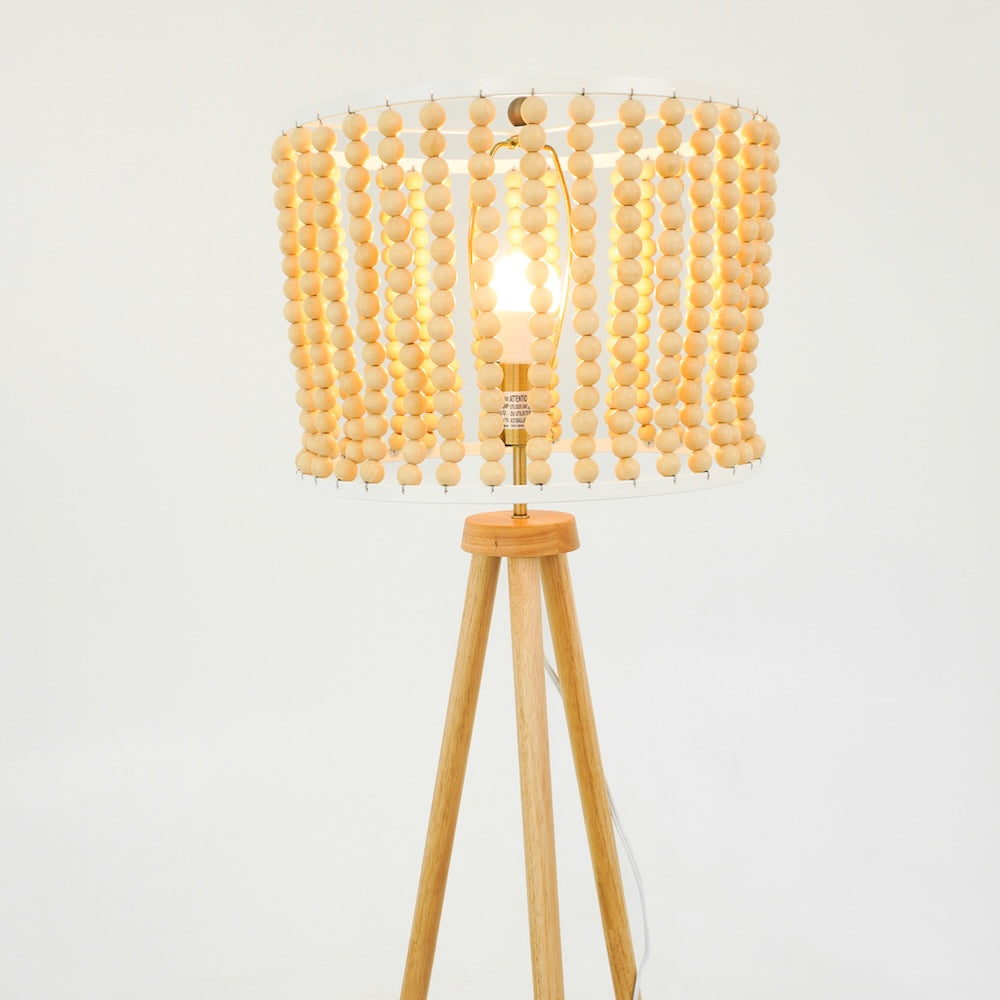 English Elm Ashcroft Furniture - Reading Brillo Three Legged Floor Lamp Brown Wood - Slim Plug-In Reading Light for Bed, Chair, Study (96) B183P315097