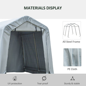 English Elm Outsunny Portable Galvanized Steel Carport with Uv Shield Pe Cover for Bikes and Tools W2225P200751