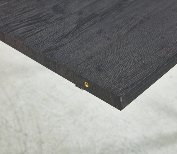 English Elm Extendable modern dining and office table with sturdy metal legs, MDF top, easy assembly, versatile design Black W234P288307