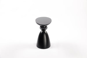 English Elm Lucky Stone End Table with Wabi-Sabi Fiberglass Design, Stable Waterproof Side Table for Decoring Rooms Black W2664P232885