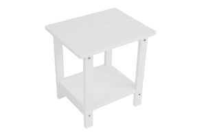 English Elm A lightweight wooden-texture side table with double-tier storage, portable, waterproof, ideal for patio and camping White W2085P361812