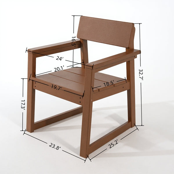 English Elm 5-Piece Hdpe Outdoor Dining Set – Eco-Friendly, All-Weather Patio Table & 4 Chairs For Compact Spaces W3566S00016