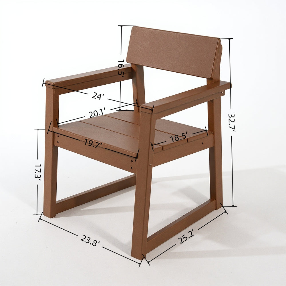 English Elm 7-Piece Eco-Friendly Hdpe Outdoor Dining Set For 6 – Weather-Resistant Table & Comfortable Chairs W3566S00007