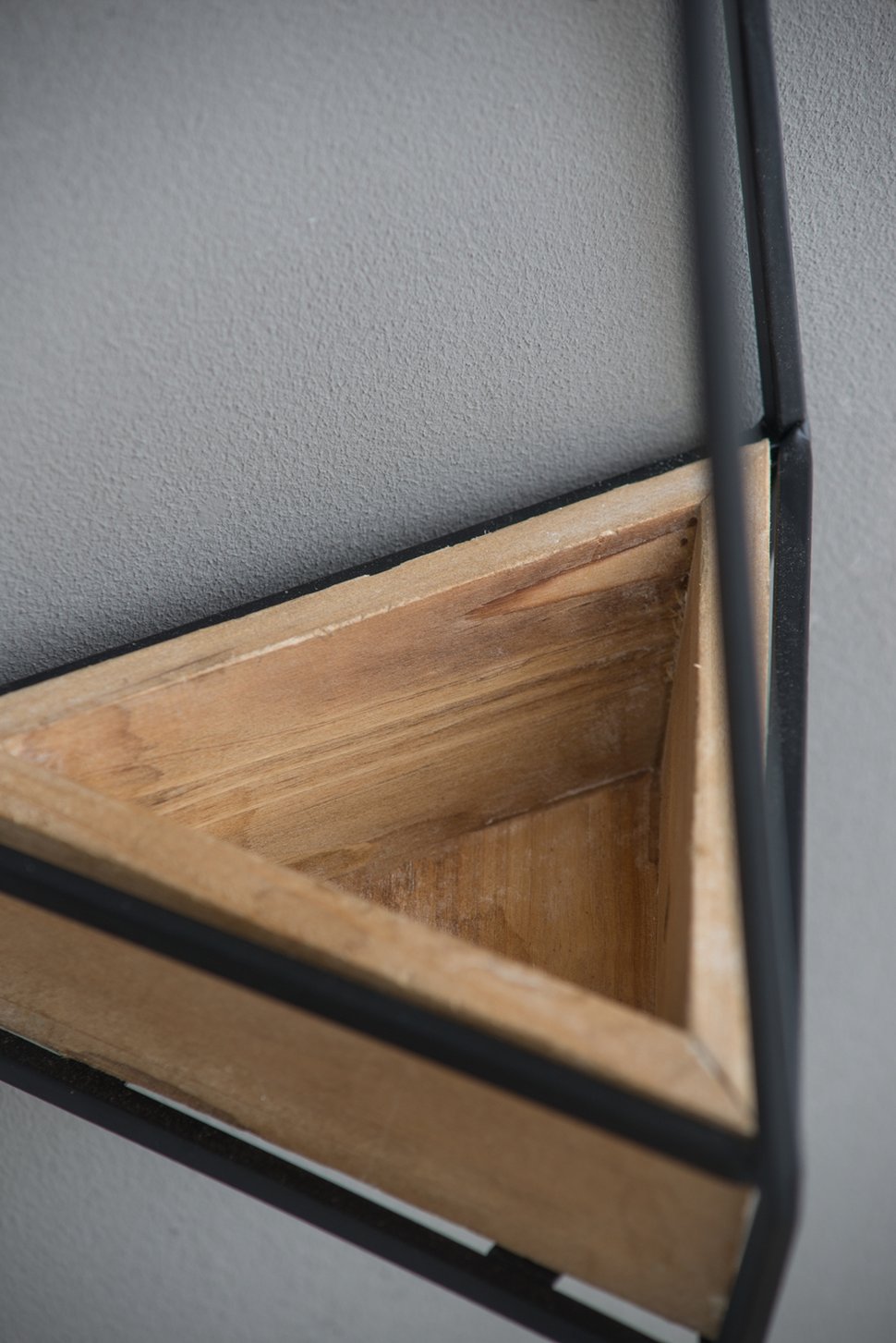 English Elm Set Felix Wall Planter Trio – Geometric Fir Wood & Iron Frames for Succulents, Modern Wall Focal Point Decor Black,Brown W2078P322836