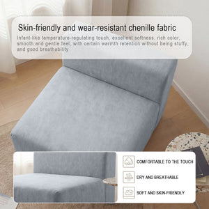 English Elm Cube Velvet Lounge Chair Dense Foam Compact Seat for Bedroom or Studio Apartment W3670P355744