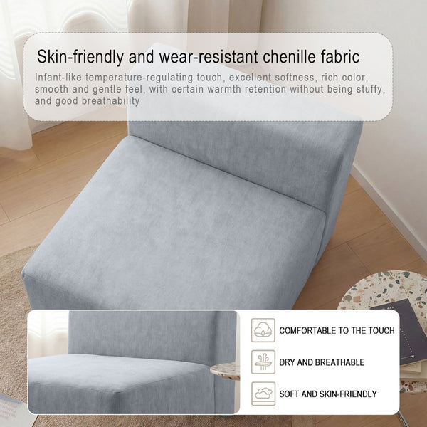 English Elm Cube Velvet Lounge Chair Dense Foam Compact Seat for Bedroom or Studio Apartment W3670P355744