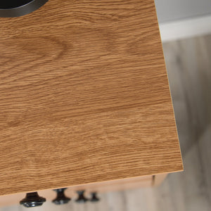 English Elm 4-Drawer Chest - Contemporary Brown Oak-Style Storage Solution For Bedrooms And Living Spaces B356P367872