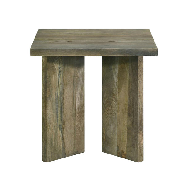 English Elm Square Solid Mango Wood End Table Rustic Brown Accent Table | Handcrafted, Durable, Natural Texture B016P373127