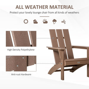 English Elm Outsunny Adirondack Chair For Patio & Garden, Eco-Friendly Hdpe, Weather Resistant, Comfort Design W2225P217580-GIGA