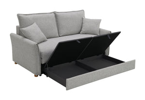 English Elm Oren Gray Chenille Sectional Sofa Sleeper w/ Queen Pull-Out, Hidden Storage, Pocket Coil Comfort B2726S00128