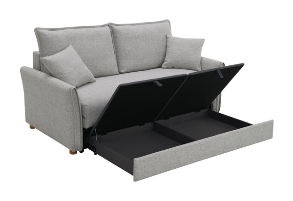 English Elm Oren Gray Chenille Sectional Sofa Sleeper w/ Queen Pull-Out, Hidden Storage, Pocket Coil Comfort B2726S00128
