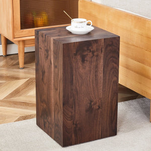 English Elm 12x12x20 Walnut Grain Mdf Accent Pedestal Table for Modern Living Room Decor W1151P408853