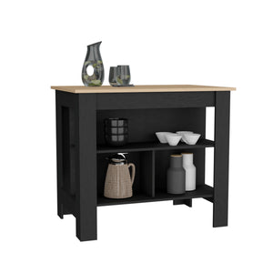 English Elm Cortes Kitchen Island With 2-Tier Shelf – Spacious 40" Worktop, Stylish Storage & Seating Options B200P235839