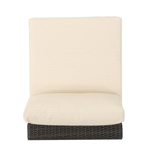 English Elm Christopher Knight Home® - SANTA Rosa Armless Outdoor Chair with Aluminum Frame, Water-Resistant Cushion, Wicker Design, 33"D x 25"W Multi 57466.00ALUMBRN