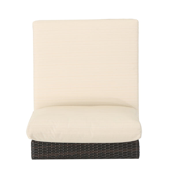 English Elm Christopher Knight Home® - SANTA Rosa Armless Outdoor Chair with Aluminum Frame, Water-Resistant Cushion, Wicker Design, 33"D x 25"W Multi 57466.00ALUMBRN