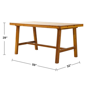 English Elm Miami Outdoor Patio Picnic Dining Table - 100% Acacia Hardwood, Durable Weather-Ready Design, 59" L Yellow B093P401107