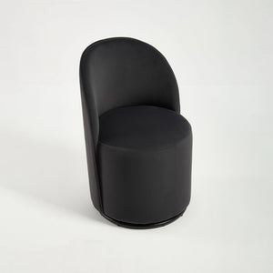 English Elm Set Velvet Swivel Barrel Accent Chair Mid Century Ergonomic Seat for Dining Vanity Dark Grey W3244P308286