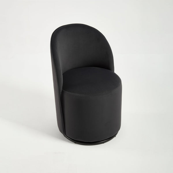 English Elm Set Velvet Swivel Barrel Accent Chair Mid Century Ergonomic Seat for Dining Vanity Dark Grey W3244P308286