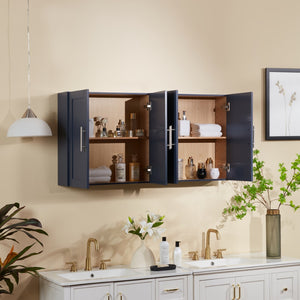 English Elm Wood Hanging Cabinet With Adjustable Shelves – Stylish Blue Storage For Home Décor & Organization W914P292872-GIGA