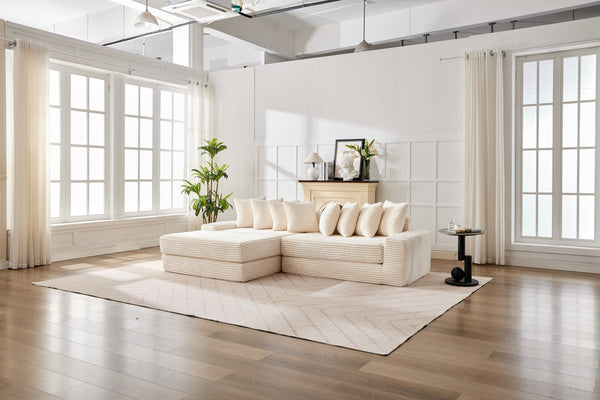 English Elm Convertible Floor Sofa Bed – Space-Saving Corduroy Couch, Versatile & Portable Foldable Sleeper Sofa W2915S00075