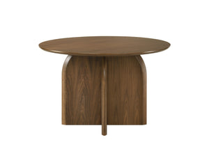 English Elm Delmon Walnut Veneer Round Dining Table Seats Four Mid-century Modern Wood Grain B2726S00580