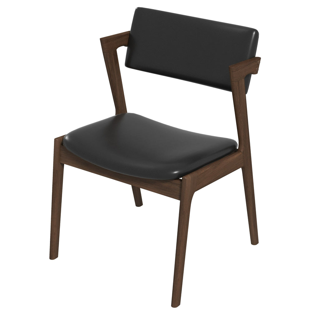 English Elm Ashcroft Furniture - Edwin Mid Century Modern Dining Chairs Set of 2 – Black Vegan Leather, Solid Wood, Cushioned Comfort B183P232028