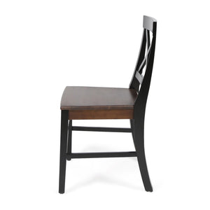 English Elm Christopher Knight Home® - Roshan Farmhouse Acacia Wood Dining Chairs Set Of 2 - Rustic Black & Walnut Finish For Comfort 62888.00BWALN
