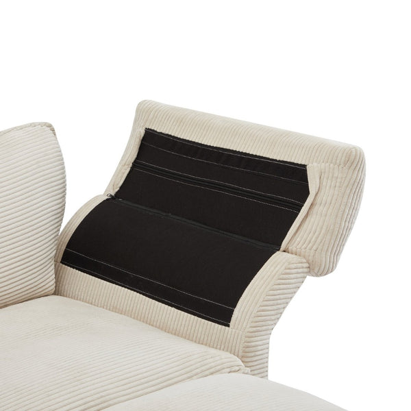 English Elm Deep Seat Sectional Sofa - Modern Corduroy Comfort With Ottomans For Living Spaces & Offices W2120S00002-GIGA