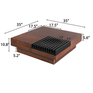 English Elm Christopher Knight Home® - ITALIAN Acacia Wood Retro Coffee Table with Storage Compartments, Brown & Black Midcentury Charm N770P270584B