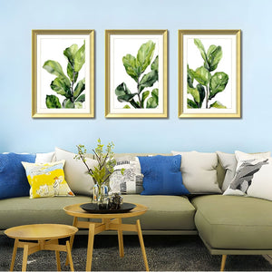 English Elm Set Of 3 Green Leaf Botanical Wall Art Prints – Modern Framed Decor For Living Room & Bedroom 20X28" T3976P383233-GIGA