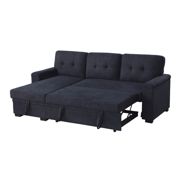 English Elm Woven Fabric Reversible Sleeper Sectional Sofa With Storage Chaise For Compact Living Spaces B016S00045-GIGA