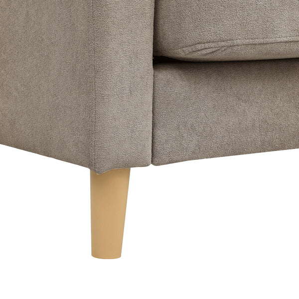English Elm Modern compact 2-seater sofa with plush cushions and sturdy wooden legs for stylish small spaces khaki B343P316288