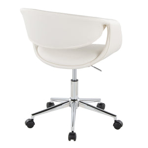 English Elm Task Chair with Chrome Five Star Base Grey Fabric Seat for Modern Home Office Use Chrome,White B202P474184