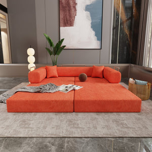 English Elm Double Convertible Corduroy Sleeper Sofa High Density Foam Wide Armrest Studio Bed W3064P245391
