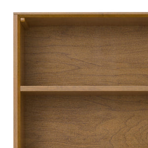 English Elm Banting Mid Century Bookcase – Solid Rubberwood Brown with Metal Base, Adjustable Shelves & Drawers B136P238610