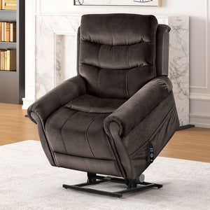 English Elm Transitional Multi-Function Glider Recliner with Channel Back, Cup Holders, Hidden Storage, Upholstered Comfort Dark Gray 39 L x 31 W x 33 H B2741P387666
