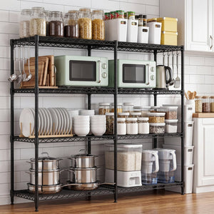 English Elm 4 Tier Carbon Steel Wire Shelving Unit 1200 Lb Capacity Garage Pantry Organizer W5386P480969