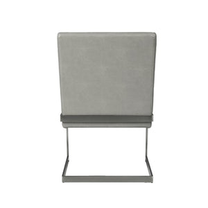 English Elm Leatherette Cantilever Dining Chairs Set of 2 Modern Steel Arc Base Gray Pair B056P416776