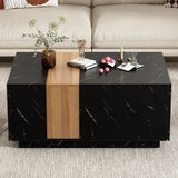 Modern Two-Tone Coffee Table, 35.4 x 23.6