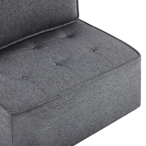 English Elm The dark gray modular linen sofa with solid wood frame — customizable, durable, Nordic style, perfect for small spaces W3612P395723